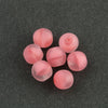6mm frosted matte glass two tone with clear and rose. Vintage, West German. Strand or package of 50 