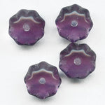 Vintage amethyst glass flower disks 12pc 5x8mm. Pkg. of 12.