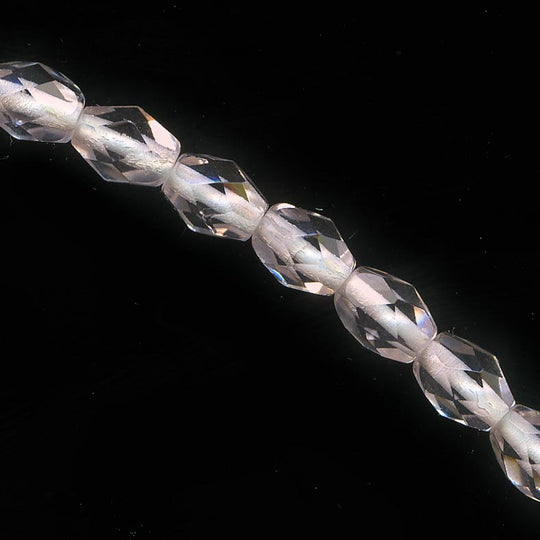 Vintage Czech faceted ovals 8x5mm strand of 25. b11-pp-0985