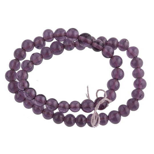Vintage translucent amethyst glass rounds Japan 4mm strand of 55. b11-pp-1056
