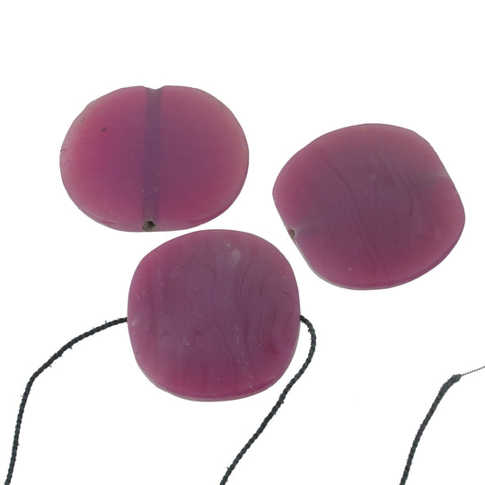 Tabular Disk Pink Glass Counterweight Bead. China. Pkg 1.  B11-pp-1196
