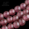Chinese Peking glass beads in a translucent dark rose, 10mm. Package of 6. b11-pp-1199-2