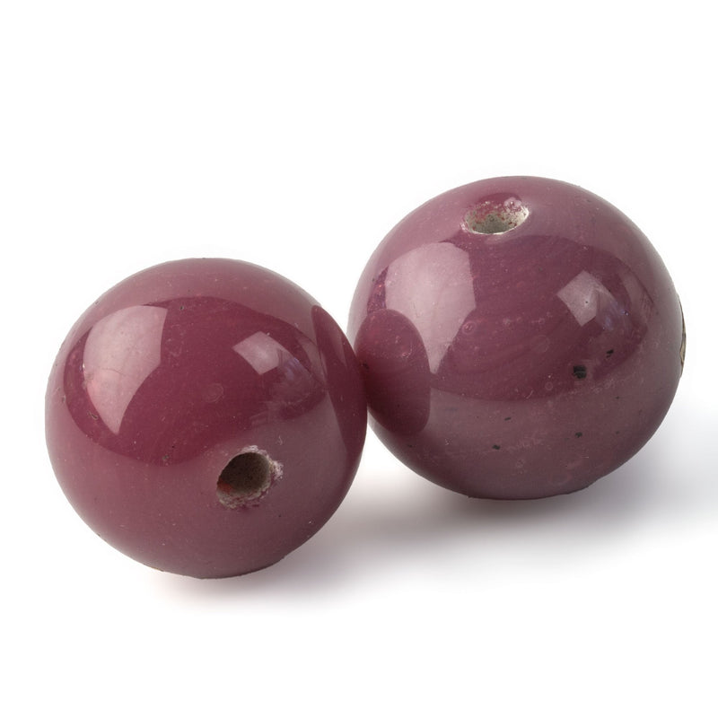 Old Chinese opaque lilac color glass bead. 22mm. Pkg.1