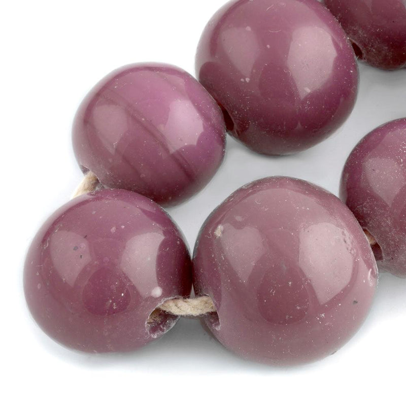 Old Chinese opaque lilac color glass bead. 22mm. Pkg.1