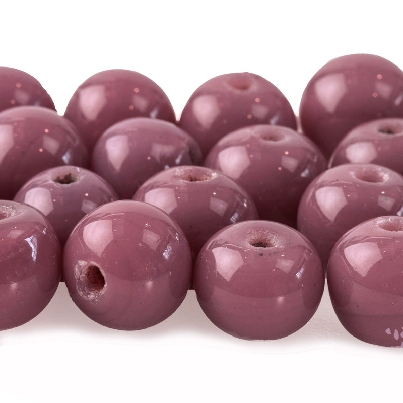 Old Chinese opaque lilac color glass bead. 22mm. Pkg.1