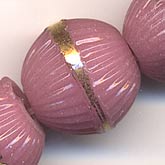 B11-PP-0377 Vintage German Lavender Melon Beads. 10mm. Pkg of 5