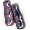 Czech rose and gray purple glass bottle beads. 23x8mm pkg of 4