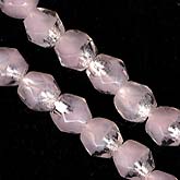 b11-pp-0678 Czech Faceted Milky pink glass Beads. 3mm. Strand of 50