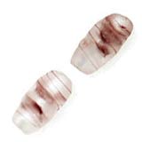 Czech Lampwork tubes Crystal with Purple Bead. 5.5mm. Pkg. of 2