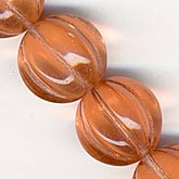 Czech Rose colored Melon Bead. 12mm. Pkg of 5