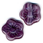 b11-pp-0727 Czech Purple Flower Beads. 15mm. Pkg of 10