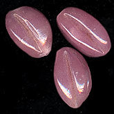 Vintage Korean fluted ovals in translucent pink. 20x15mm Pkg of 4. b11-pp-0734