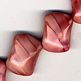 b11-pp-0736 Vintage German Pink Satin Glass Pillow 20mm. Pkg of 4