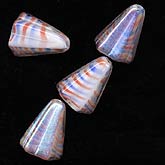 Czech Opal Glass in fluted cones. 8x12mm. Pkg of 4. 
