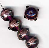 Vintage Indian Amethyst Glass Round Bead. 12mm. Pkg of 1.