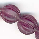 b11-pp-0832-Czech frosted matte amethyst melons. 10mm. Pkg of 5