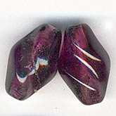 Vintage amethyst glass twists. 15x8mm. Pkg of 5