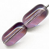 Vintage Czech amethyst glass cylinders. 14x8mm. Pkg of 6. b11-pp-0867