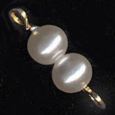 Two Glass Pearls on wire, 2 hole connector. 5mm beads. Pkg 12. b11-pr-0107