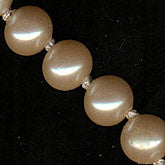 Ecru Round Glass Pearls. 7mm. Japanese. Strand 6.75". 11-pr-0108