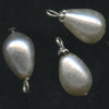 Vintage Japanese glass pearl teardrop bead on a headpin. 11mm pkg of 6. 