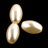 Vintage Japanese champagne large glass pearl, 18x11mm, pkg of 4.