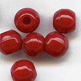 Vintage India glossy dark red rounds. 5-6mm. Pkg of 25. 
