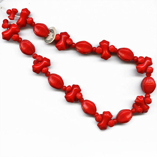 Vintage Czech fruit & flower beads. 112" strand. b11-rd-0774