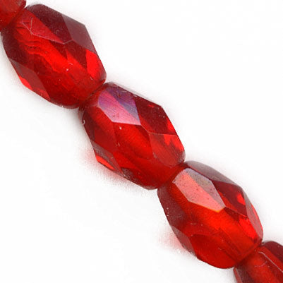 Vintage Czech faceted white core ovals 7x5mm strand of 25. b11-rd-0777(e)