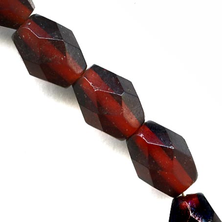 Vintage Czech faceted garnet glass ovals. 7x5mm Strand of 25. b11-rd-0780(e)