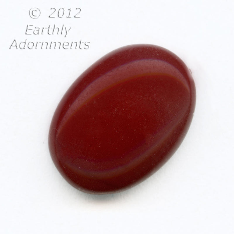 Vintage West German ox-blood red glass oval cabochon 16x12mm. Pkg. of 4. 