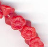 Czech red opal flower button beads. 7mm. Pkg. of 10. B11-RD-0435