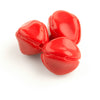 Vintage Czech Lipstick Red Fluted Ovals. 13mm long. Pkg. of 6.