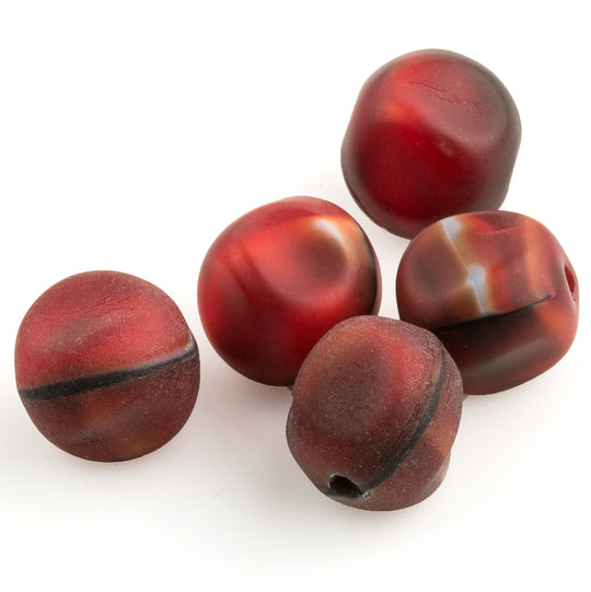 Matte Multi Colored Glass Beads. 8mm. Pkg. of 5. B11-RD-0498(e)