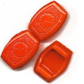 B11-RD-0552 Vintage Czech Pressed Glass Watch Faces. 16x33mm. Pkg of 1