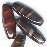 b11-rd-0578 Czech Glass Agate Bead. 22mm long. Pkg of 5.