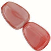 b11-rd-0592 Czech Red and Clear Flat Nuggets. 16x13mm. Pkg of 6.