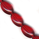 b11-rd-0594 Czech Olive Shaped Oval Bead. 15x10mm. Pkg of 5