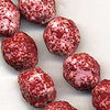 Vintage pink and red sugar beads. 12x10mm. 1950s. Germany. pkg. 10.