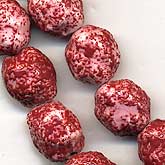 Vintage pink and red sugar beads. 12x10mm. 1950s. Germany. pkg. 10.