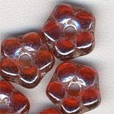 b11-rd-0646-Czech ruby luster 5mm Daisy Lochrosen. 5x1.5mm. Pkg of 25