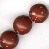 Vintage terra cotta red 10mm rounds with white speckles. Pkg of 10. b11-rd-0649