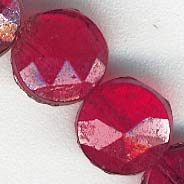 Antique ruby glass nailhead beads.5mm. Strand of 22