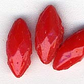 Antique opaque two hole marquise beads. 2.5x9mm. Pkg of 25. b11-rd-0679