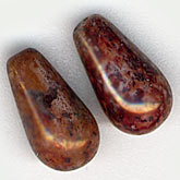 b11-rd-0703-Vintage Picasso red teardrops. 11x6mm. Pkg of 10