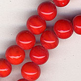 b11-rd-0705-Vintage opaque red rounds. 5mm. Pkg of 10