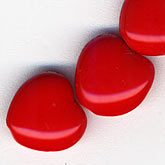 Czech red hearts. 8mm. Pkg of 10