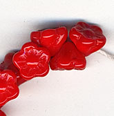 b11-rd-0720-Czech flower button beads. 7mm. Pkg of 10