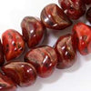 Austrian red, burgundy and black Picasso glass slanted nesting nugget beads. 8x5mm. 23 inch strand.