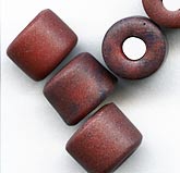 Vintage Czech brick red roller beads. 2mm hole.. Pkg of 10. 